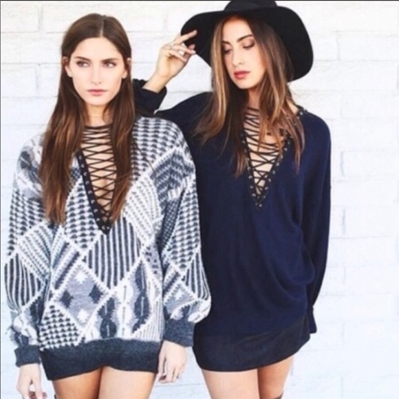 LF Sweaters - 🎉SOLD 🎉LF lace up sweater